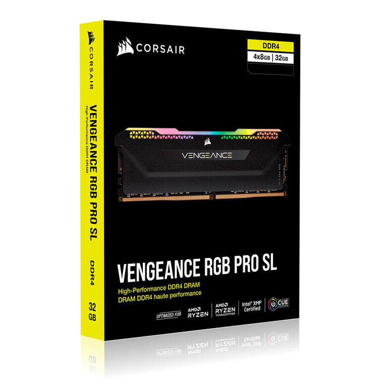 Corsair Vengeance RGB Pro SL, DDR4-3600, CL18 - 32 GB Quad-Kit, schwarz image number 7