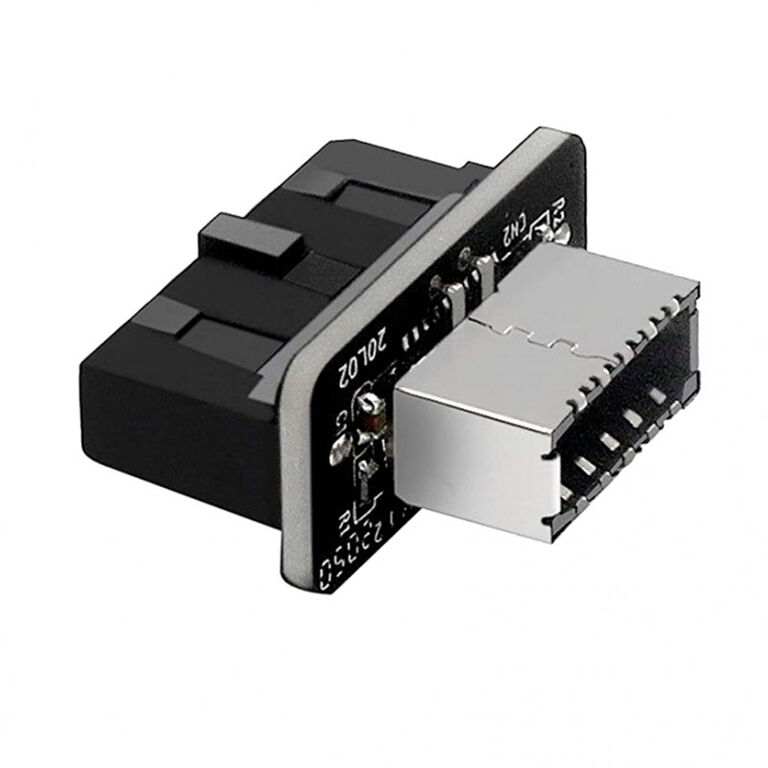 Grey internal 19-pin connector (USB 3.0) to USB 3.1 Type-E 20-pin Key A - 180 degrees image number 0