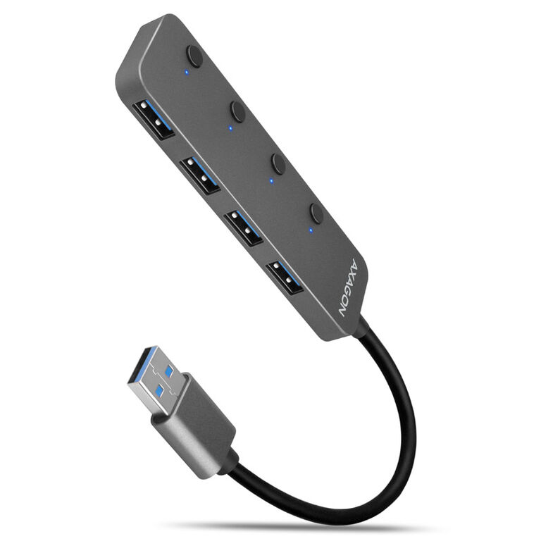 AXAGON HUE-MSA Superspeed USB-A Switch Hub, 4x USB 3.0, active - 20cm, black image number 0