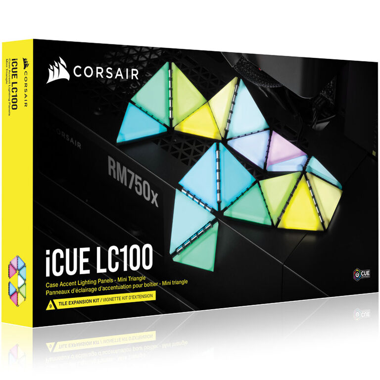 Corsair iCUE LC100 Case Accent Lighting Panels - Mini Triangle - 9x Tile Expansion Kit image number 9