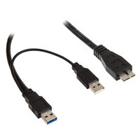 InLine USB 3.0 Y-cable, 2x A to Micro B, black - 2m