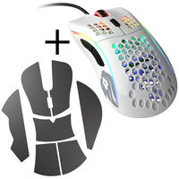 Glorious Model D Gaming Mouse - white, glossy + Grip Tape - black