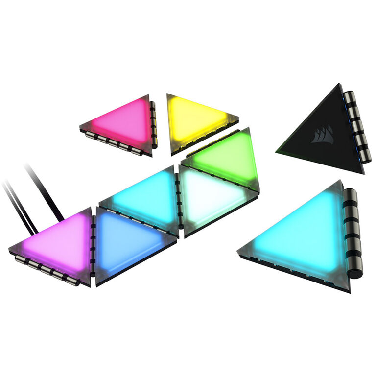 Corsair iCUE LC100 Case Accent Lighting Panels - Mini Triangle - 9x Tile Starter Kit image number 1