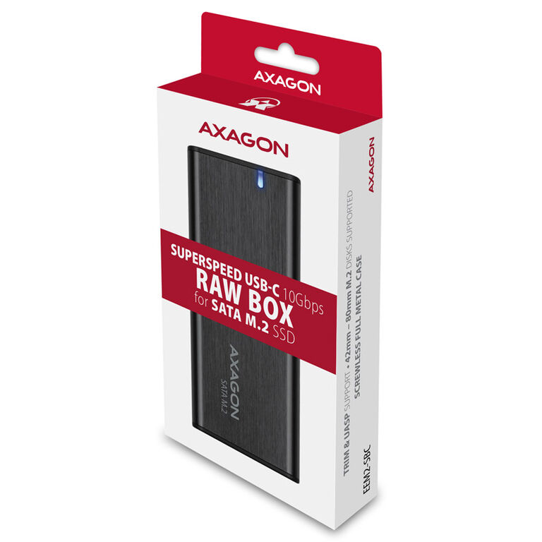 AXAGON EEM2-SBC RAW BOX externes Gehäuse für M.2 SSDs USB-C 3.2 Gen 2 - schwarz image number 4
