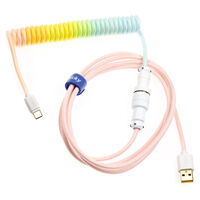 Ducky Premicord Cotton Candy Coiled Cable, USB Type C to Type A - 1.8m