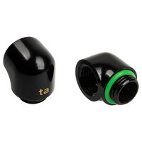 Bitspower Touchaqua Adapter 90 Degree G1/4 inch Male to G1/4 inch Female - 2 Pack, black
