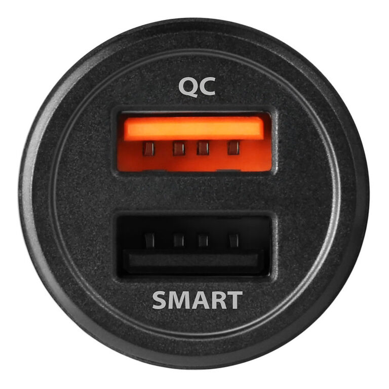AXAGON PWC-QC5 car charger, 1x USB-A QC 3.0 + 1x USB-A SmartCharge, 31.5 W, CL plug - black image number 3