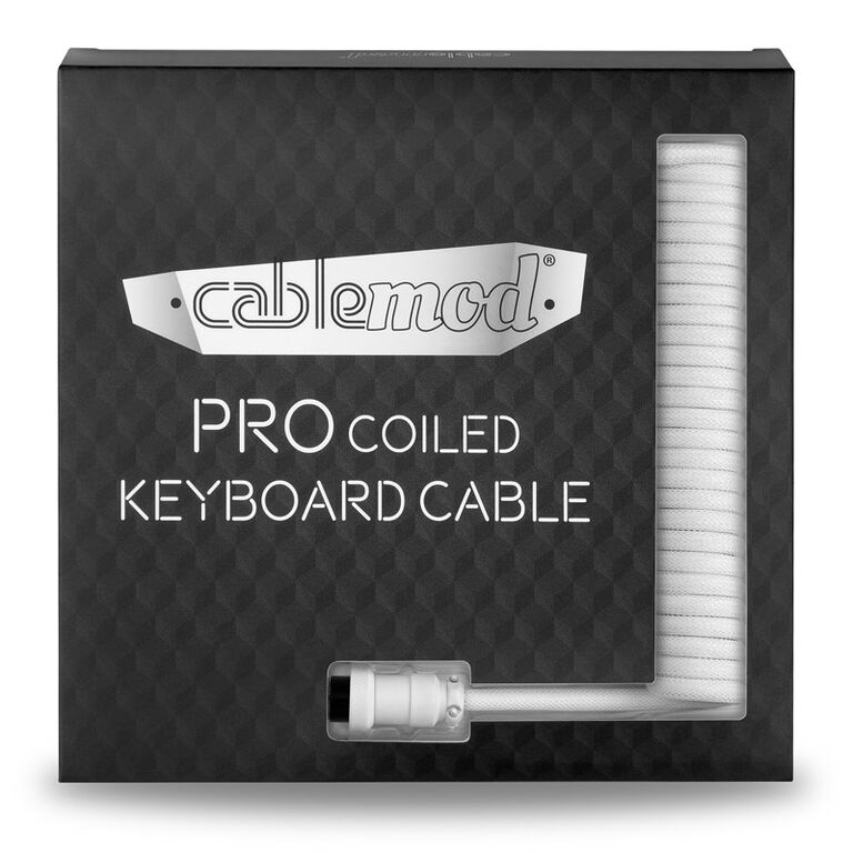 CableMod PRO Coiled Keyboard Cable USB-C to USB Type A, Glacier White - 150cm image number 4