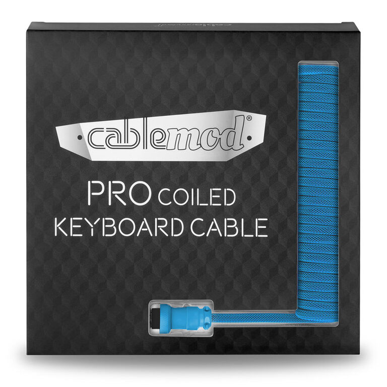 CableMod PRO Coiled Keyboard Cable USB-C to USB Type A, Specturm Blue - 150cm image number 4