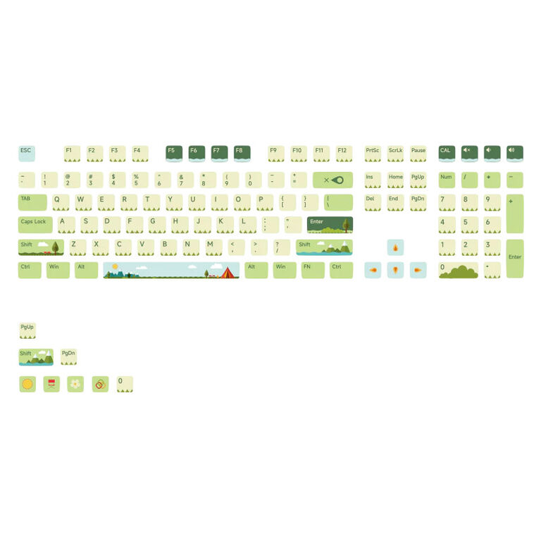 AKKO Summer Green Pudding Keycap Set, ANSI - ASA keycap profile image number 0