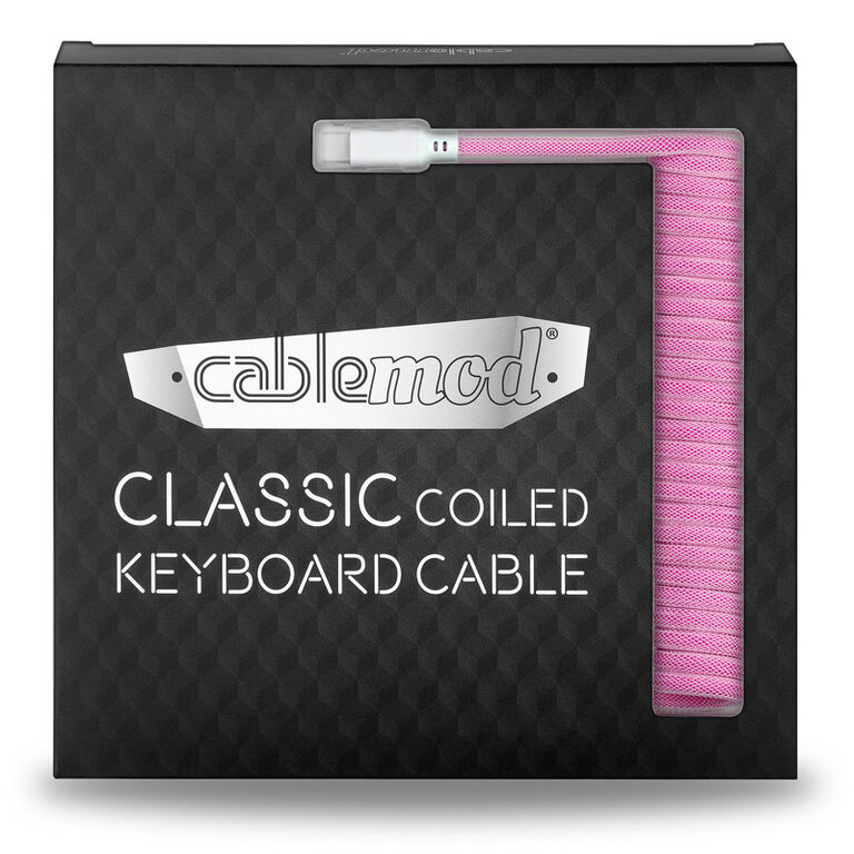 CableMod Classic Coiled Keyboard Cable USB-C to USB Type A, Strawberry Cream - 150cm image number 3