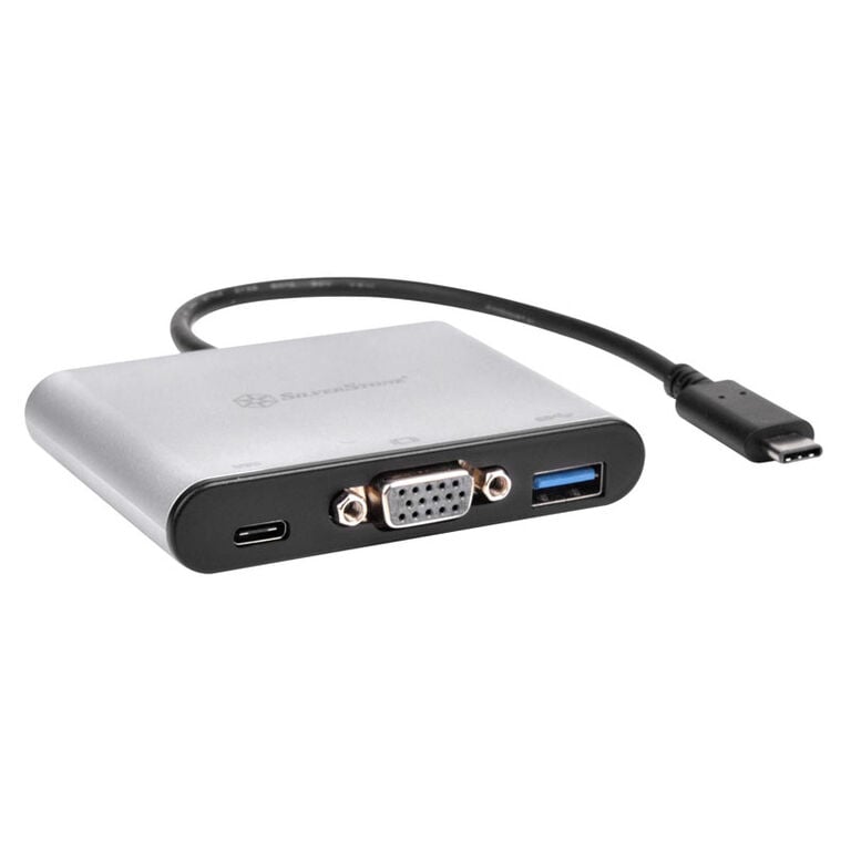 SilverStone SST-EP06C - USB 3.1 Type-C to VGA/USB Type C/USB Type A Adapter Hub image number 0