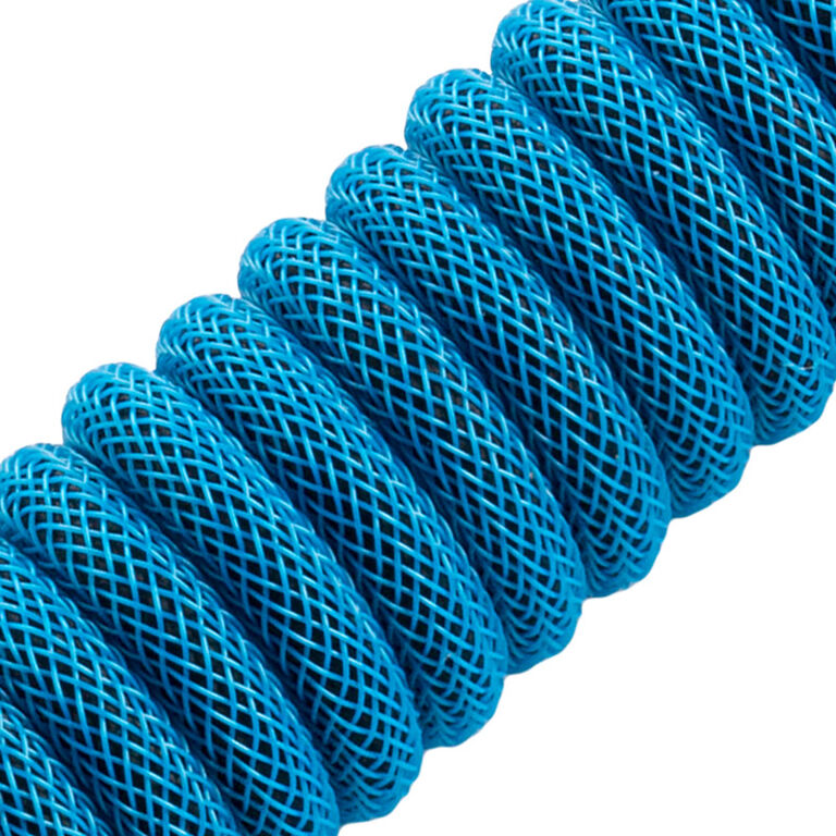 CableMod PRO Coiled Keyboard Cable USB-C to USB Type A, Specturm Blue - 150cm image number 1