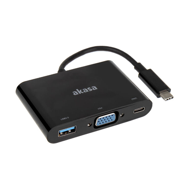 Akasa Type-C to VGA converter with USB 3.0 Type-A port image number 0