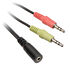 InLine Audio Headset Y-Adapter cable, 2x 3.5mm plugs to 3.5mm jack 4-pole CTIA - 0.15m image number null