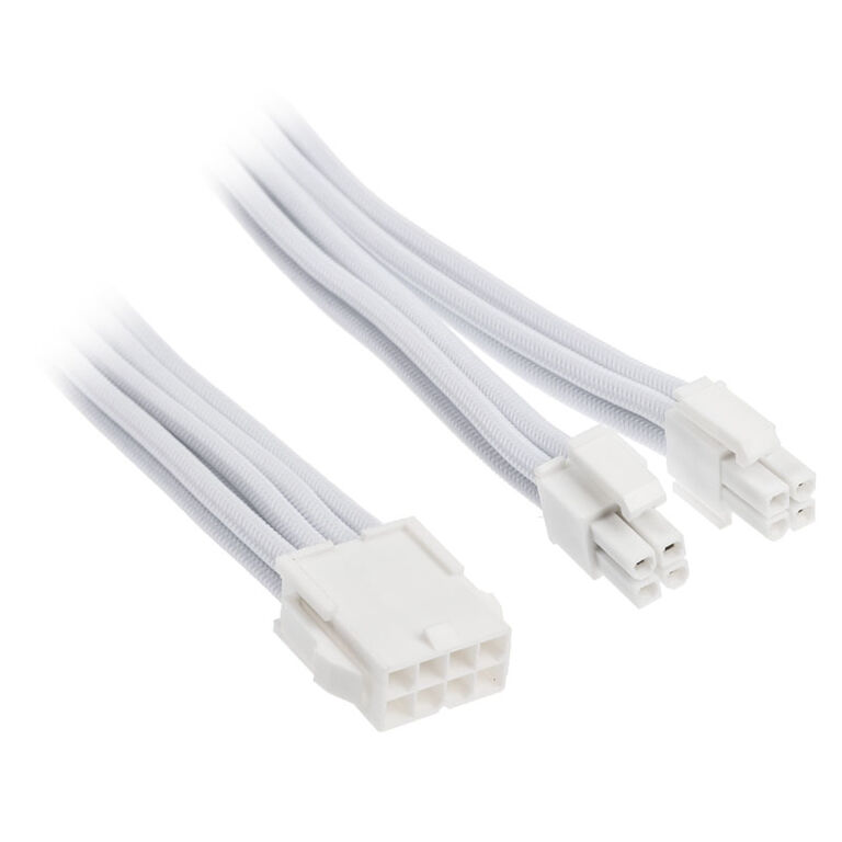 SilverStone EPS 8-pin to EPS/ATX 4+4-pin cable, 300mm - white image number 0