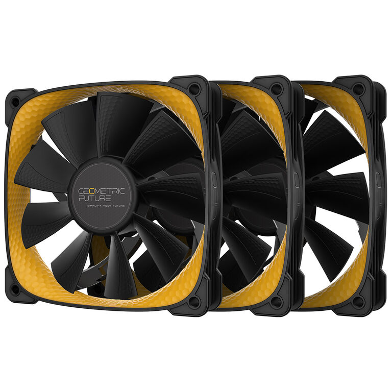 Geometric Future Squama 2505Y Fan, 3-pack - 120 mm, black/yellow image number 0