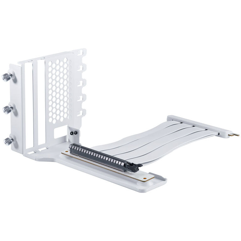 PHANTEKS Vertical GPU Bracket II + PCI-E 4.0 x16 riser ribbon cable, 22 cm - white image number 1