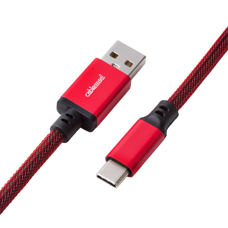 CableMod PRO Coiled Keyboard Cable USB-C to USB Type A, Republic Red - 150cm image number 2