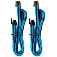 Corsair Premium Sleeved PCIe Single Cable, Double Pack (Gen 4) - blue/black