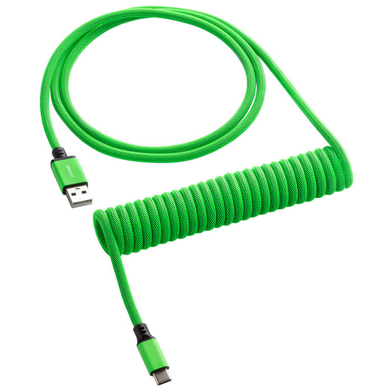 CableMod Classic Coiled Keyboard Cable USB-C to USB Type A, Viper Green - 150cm image number 0