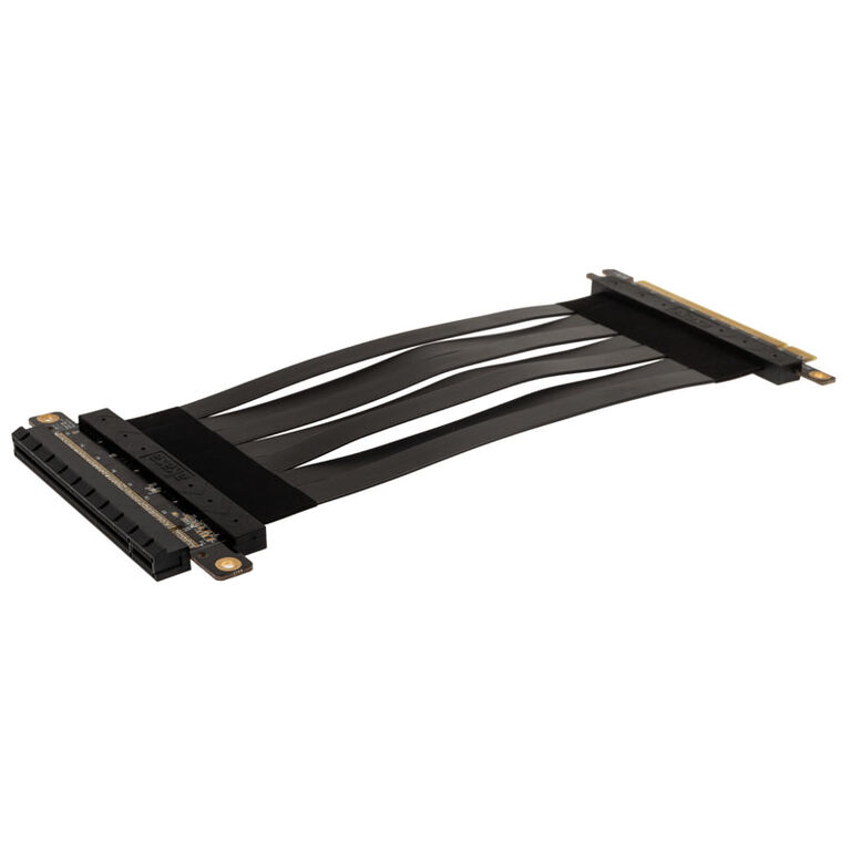 Akasa Riser Black X2 Mark IV, Premium PCIe 4.0 x16 Riser Cable, 20 cm - black image number 1