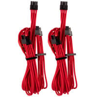 Corsair Premium Sleeved PCIe Dual Cable, Twin Pack (Gen 4) - red