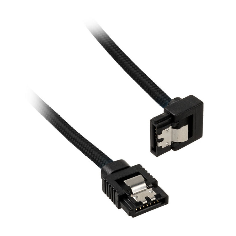 Corsair Premium Sleeved SATA cable angled, black 60cm - 2 pack image number 2