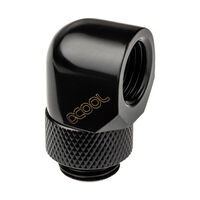 Alphacool Eisfrost Adapter 90 Degree G1/4 inch Male to G1/4 inch Female - Rotatable, Black