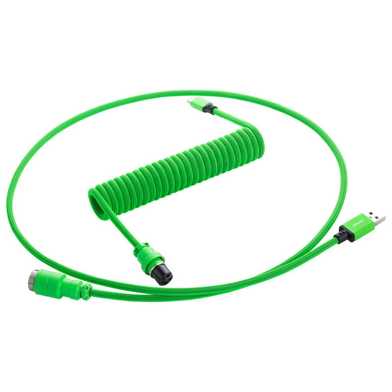 CableMod PRO Coiled Keyboard Cable USB-C zu USB Typ A, Viper Green - 150cm image number 0