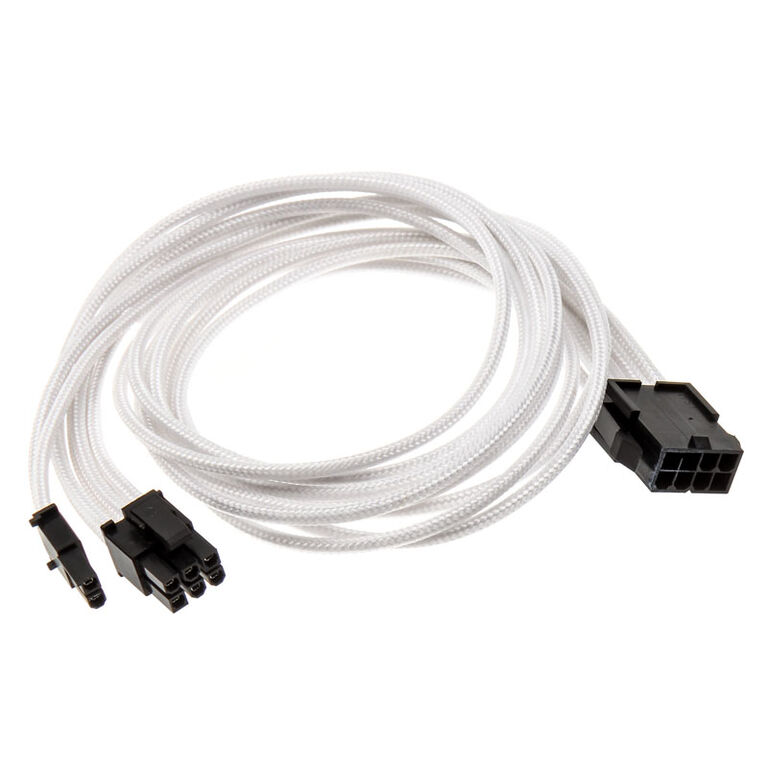 PHANTEKS 6+2-Pin PCIe Extension 50cm - sleeved white image number 1
