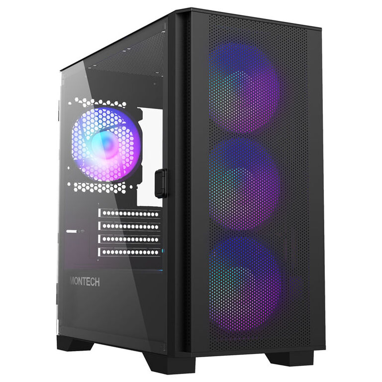 Montech AIR 100 ARGB, Micro-ATX, Tempered Glass - black image number 0