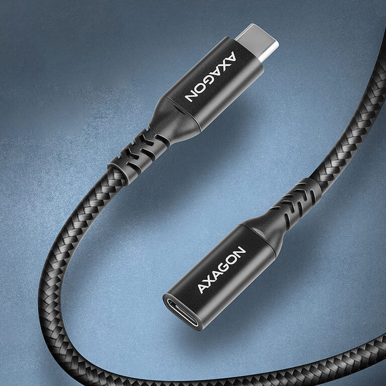 AXAGON BUCM32-CF15AB Extension Cable, USB-C to USB-C 3.2 Gen 2, 1.5m, 20 Gbps - Aluminium image number 1