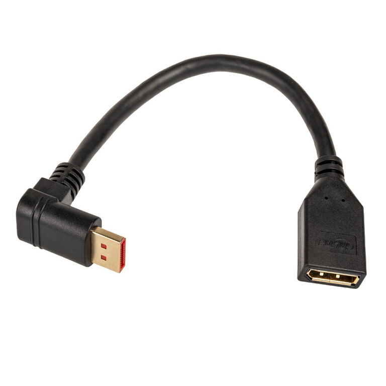 InLine DisplayPort adapter cable, 8K4K, angled downwards - 0.15m image number 1