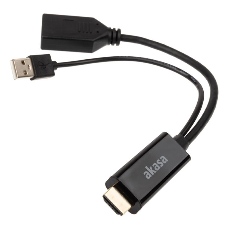 Akasa HDMI to DisplayPort Adapter Cable - black image number 0