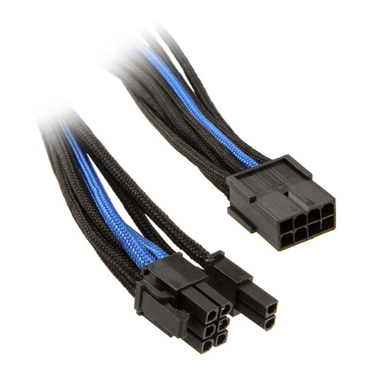 SilverStone PCI-8-Pin zu PCIe-6+2-Pin Kabel, 250mm - schwarz/blau image number 0