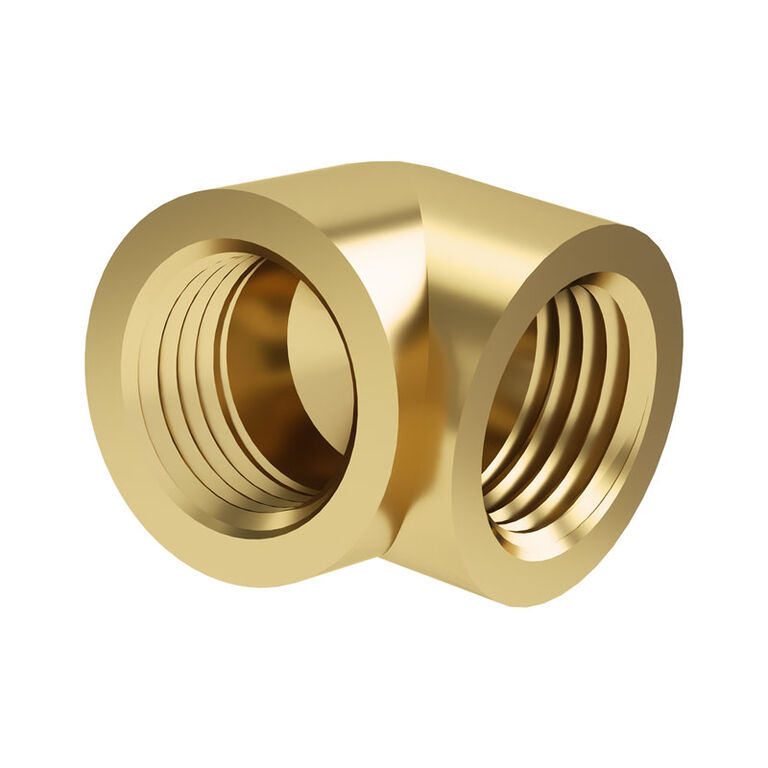 Barrow Adapter 90 Degree G1/4 Inch Female to G1/4 Inch Female - gold image number 0