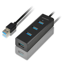 AXAGON HUE-S2BL USB-A-Hub, 4x USB 3.0, externe Stromversorgung - 1,2 m