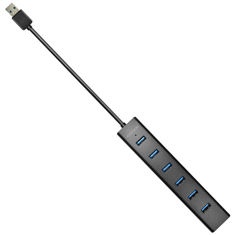 AXAGON HUE-SA7BP USB-A-Hub, 7x USB 3.0, 1x Micro-USB - 400 mm Cable, Power Supply image number 2