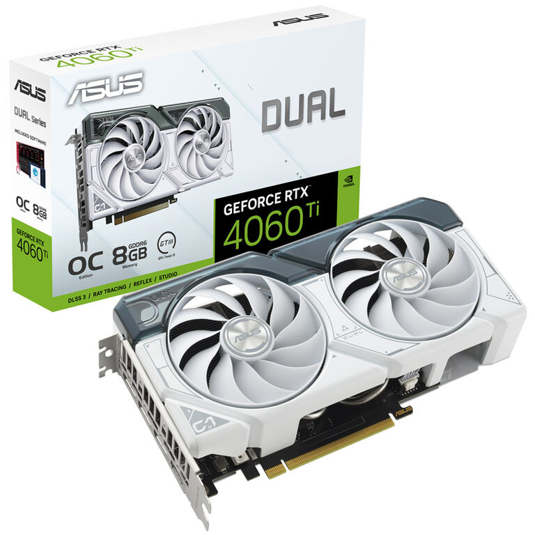 ASUS GeForce RTX 4060 Ti Dual O8G White, 8192 MB GDDR6 image number 0