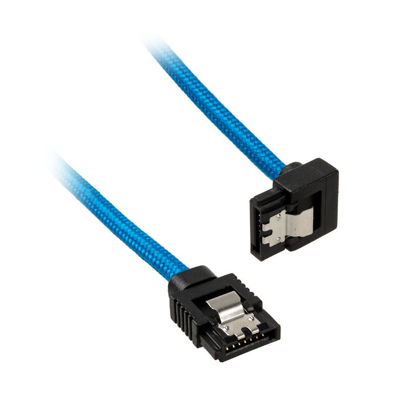 Corsair Premium Sleeved SATA cable angled, blue 60cm - 2 pack image number 2