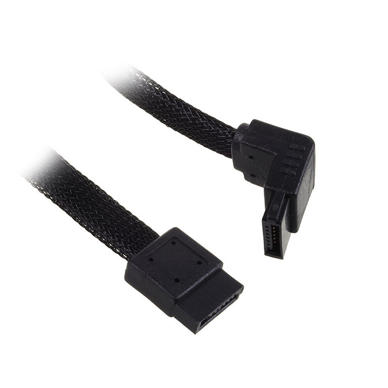 SilverStone SATA III Kabel 50cm gewinkelt / gerade - sleeved black image number 0