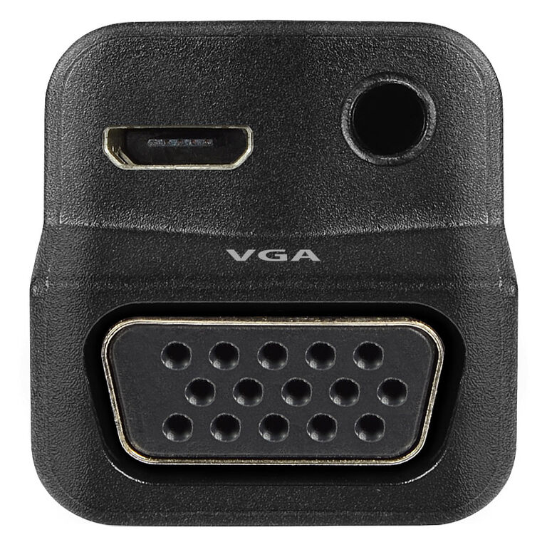 AXAGON RVH-VGAM HDMI to VGA Adapter Full HD, AUDIO OUT, Power IN - black image number 1