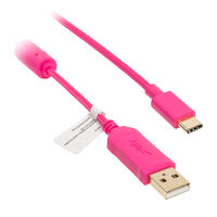 Cherry Xtrfy USB-C to USB-A Keyboard Cable, Standard, Braided - pink
