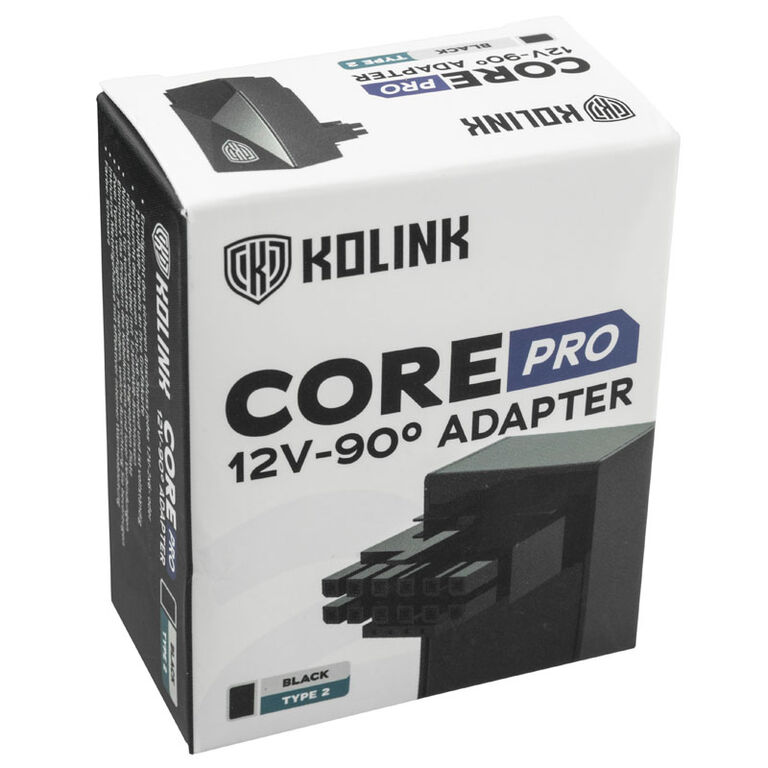 Kolink Core Pro 12V-2x6 90 Degree Adapter - Type 2, Black image number 7