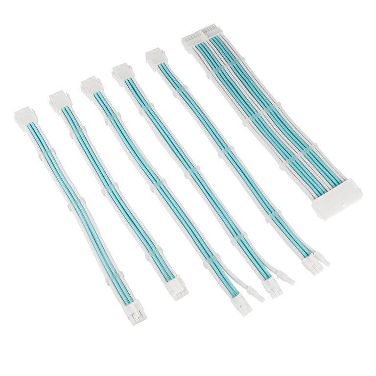 Kolink Core Adept Braided Cable Extension Kit - Brilliant White/Powder Blue image number 1