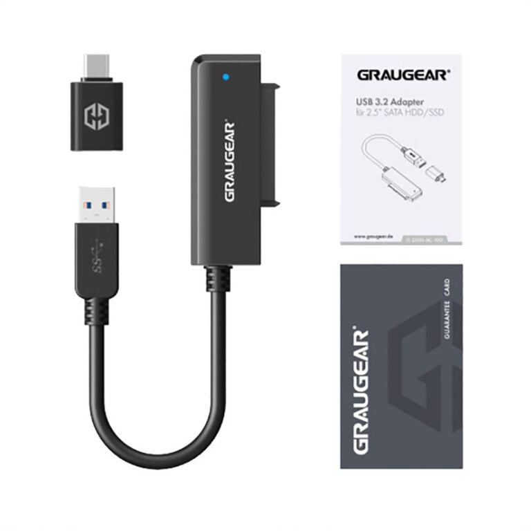 Grey Gear USB-C and USB-A cable for 2.5-inch SATA drives image number 2