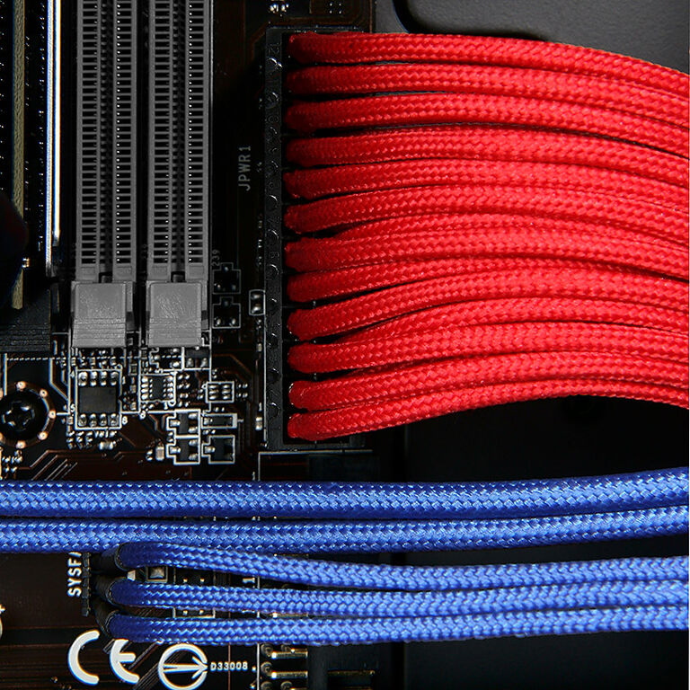 BitFenix 3-Pin Verlängerung 90cm - sleeved rot/schwarz image number 2