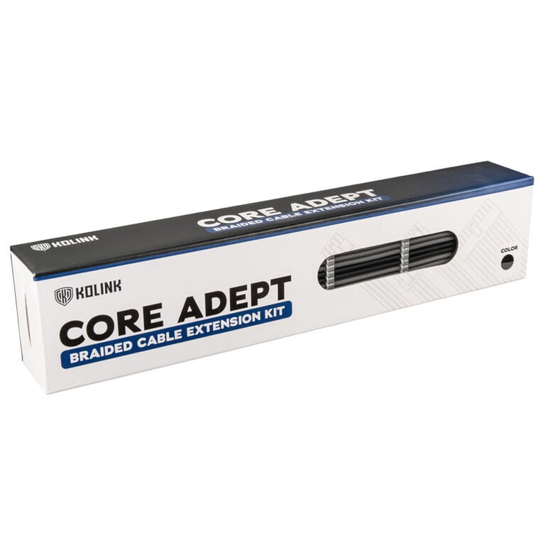 Kolink Core Adept Braided Cable Extension Kit - Black/Grey image number 3