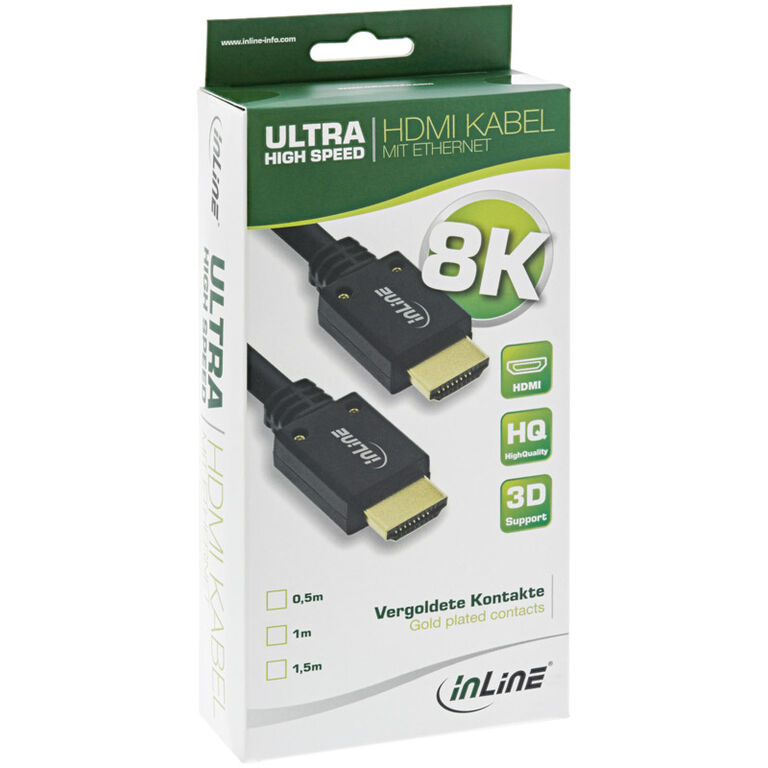 InLine 8K4K Ultra High Speed HDMI Cable, black - 1m image number 1